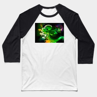 St Patricks Day Artwork - Green abstract artwork Baseball T-Shirt